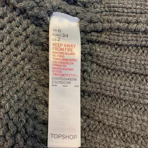 NWOT Topshop gray faux fur cardigan sweater size 2 - Picture 9 of 12